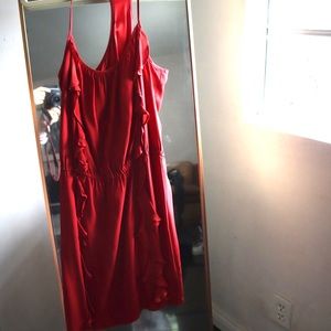 Satin Red Dress